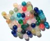 25 8mm Round Multi Marble Glass Bead Mix